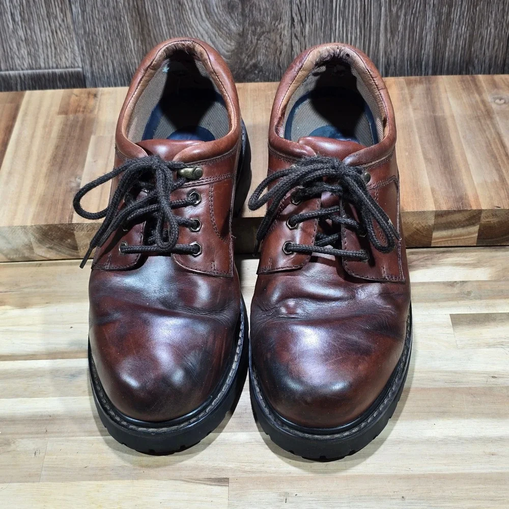 Dockers Shoes Mens 9.5M Brown Leather Rugged Oxford Casual Lug Sole Comfort Gorp